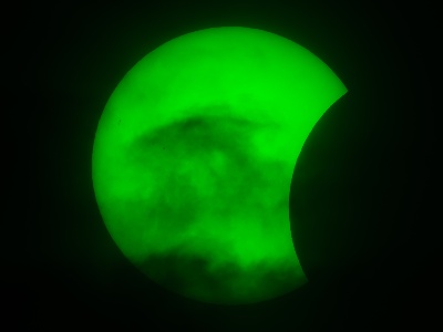 Partial Eclipse With Clouds