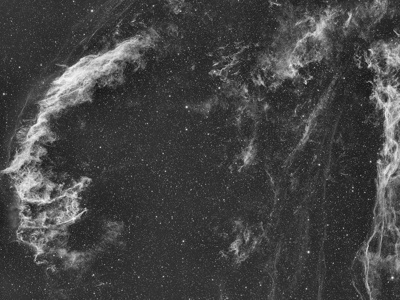 Veil Nebula in monochrome