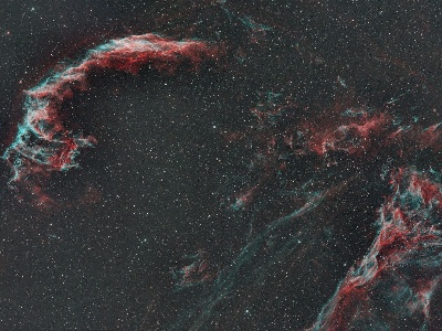 Three views of the Veil Nebula